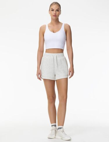 THE GYM PEOPLE Women's Drawstring Sweat Shorts Soft Comfy Dolphin Workout Running Lounge Shorts with Pockets in Saudi Arabia