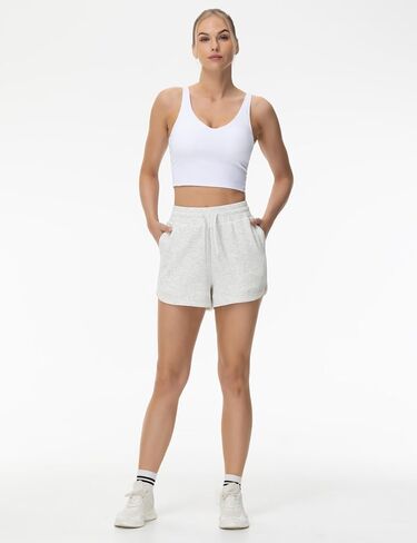 THE GYM PEOPLE Women's Drawstring Sweat Shorts Soft Comfy Dolphin Workout Running Lounge Shorts with Pockets in Saudi Arabia
