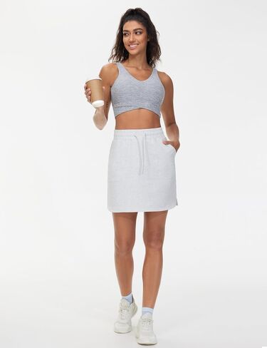 THE GYM PEOPLE Women's Sweat Skirts Drawstring Cotton Casual Work Lounge Jersey Skirt with Square Pockets in Saudi Arabia