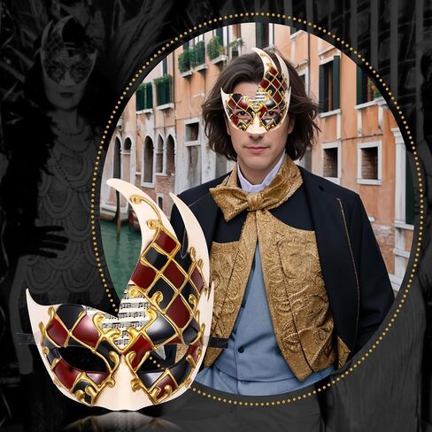 OIDEA Retro Masquerade Mask for Men: Vintage Venetian Mardi Gras Mask Halloween Concert Costume Prom Party Half Face Mask in Saudi Arabia