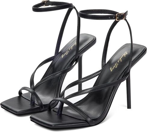 Elisabet Tang Women's Thong Heeled Open Toe Ankle Buckle Strap Heeled Sandals Stylish Dress Shoes in Kuwait