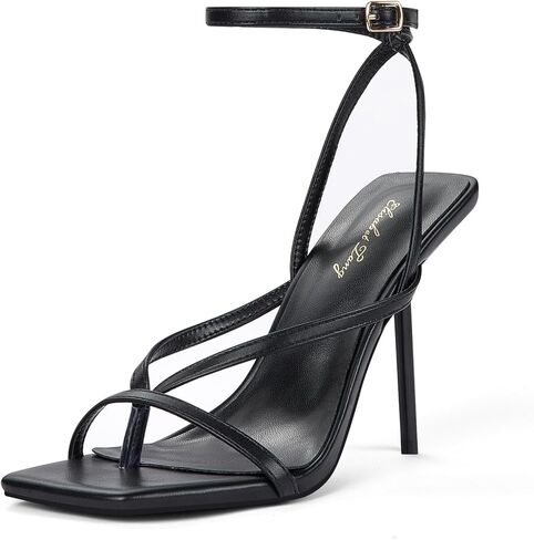 Elisabet Tang Women's Thong Heeled Open Toe Ankle Buckle Strap Heeled Sandals Stylish Dress Shoes in Kuwait