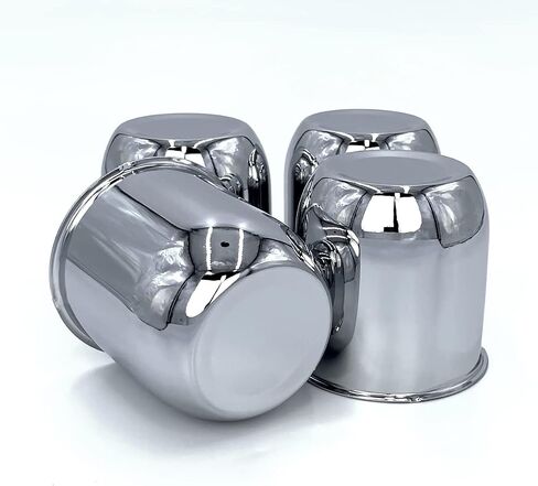 4-Pack Chrome 2.95 Push-Through Center Caps for Auto, Truck & Trailer Wheels - Durable Rims Hub Cover in Saudi Arabia