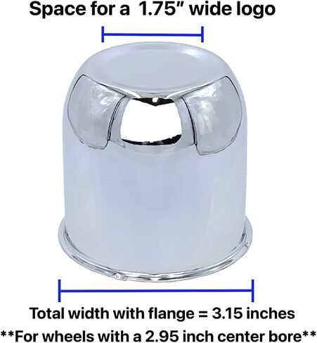 4-Pack Chrome 2.95 Push-Through Center Caps for Auto, Truck & Trailer Wheels - Durable Rims Hub Cover in Saudi Arabia
