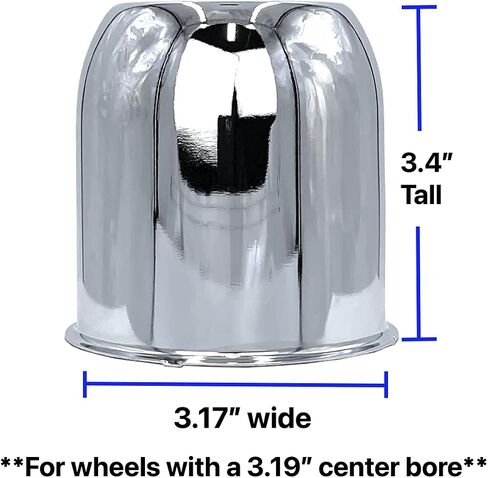 4-Pack Chrome 2.95 Push-Through Center Caps for Auto, Truck & Trailer Wheels - Durable Rims Hub Cover in Saudi Arabia