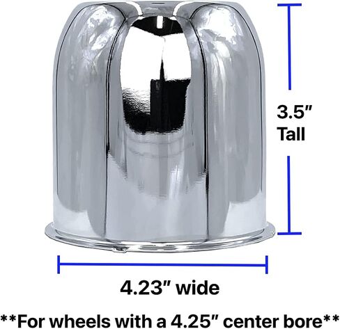 4-Pack Chrome 2.95 Push-Through Center Caps for Auto, Truck & Trailer Wheels - Durable Rims Hub Cover in Saudi Arabia