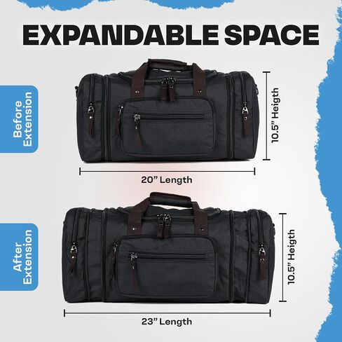 Stylish Duffle Bag for Travel – Expandable to 40L Lightweight and Waterproof Weekender Bag with Multiple Pockets and Adjustable Shoulder Strap for Men & Women – A Premium Carry On Duffle Bag in Saudi Arabia