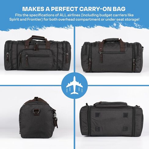 Stylish Duffle Bag for Travel – Expandable to 40L Lightweight and Waterproof Weekender Bag with Multiple Pockets and Adjustable Shoulder Strap for Men & Women – A Premium Carry On Duffle Bag in Saudi Arabia