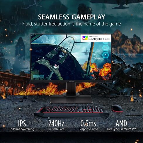 ViewSonic XG272-2K-OLED 27 Inch 1440p 240Hz OLED Ergonomic White Gaming Monitor with up to 0.01ms, FreeSync Premium, G-Sync Compatibility, RGB, and USB-C, HDMI v2.1, DP Inputs in Saudi Arabia