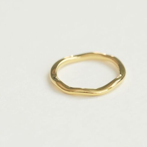 18K Gold PVD Coating Stainless Steel Ring, Gold Wave Ring, Thin Ring, Stacking Ring, Band Ring, Wave Band, Gold Ring in Saudi Arabia