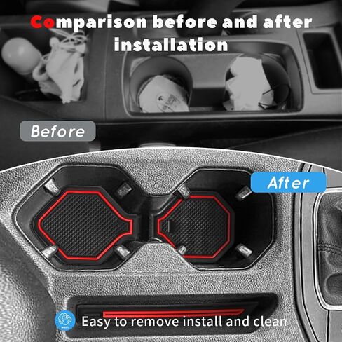 Auovo Protector Mats for Volkswagen Jetta Accessories 2025 2024 2019-2023 Custom Fit Cup Holder Inserts Liners Coasters Anti Dust Mat Car Interior Trim(4pcs/Set)(Red) in Saudi Arabia