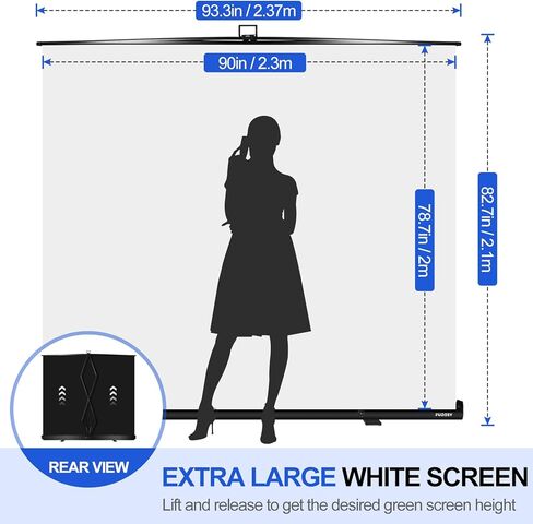 FUDESY 78.7 x 93in لوحة مفاتيح كروما للشاشة الخضراء كبيرة الحجم وقابلة للطي، خلفية خضراء مقاومة للتجاعيد قابلة للسحب للبث، Tiktok، إطار القفل التلقائي، حافظة صلبة من الألومنيوم in Kuwait