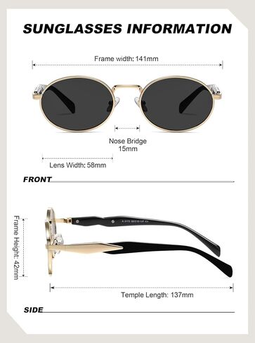 Fashion Trendy Sunglasses Womens for Small Face, Beach Vacation Essentials 58mm UV 400 Protection Lens Oliver (3173) in Saudi Arabia