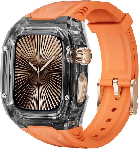 Delidigi Band with Case Compatible for Apple Watch 44mm 45mm 49mm, Men Women Rugged Case Protective Bumper Cover with TPU Strap for iWatch Ultra Series 9 8 SE2 7 6 SE 5 4 in Saudi Arabia