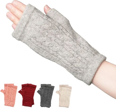 Milieu Smartphone Gloves Silk Wool Hand Warmer Women's Cable Knit Fingerless Autumn/Winter in Saudi Arabia
