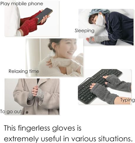 Milieu Smartphone Gloves Silk Wool Hand Warmer Women's Cable Knit Fingerless Autumn/Winter in Saudi Arabia