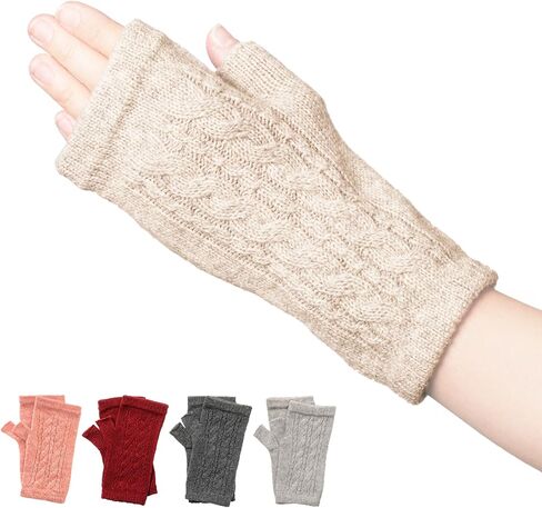 Milieu Smartphone Gloves Silk Wool Hand Warmer Women's Cable Knit Fingerless Autumn/Winter in Saudi Arabia
