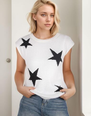 Alsol Lamesa Women’s Cap Sleeve Sweater Vest Knit Lightweight Pullover Sweaters Crewneck Tank Tops in Kuwait