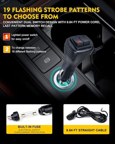 LUMENIX LED Rooftop Mini Strobe Beacon Light Magnetic and Screw Mount Rotating Warning Flashing Forklift Lights for Security Patrol Vehicles Towing Trucks Snow Plows Postal Mail ATV UTV- White Amber in Kuwait