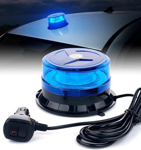 LUMENIX LED Rooftop Mini Strobe Beacon Light Magnetic and Screw Mount Rotating Warning Flashing Forklift Lights for Security Patrol Vehicles Towing Trucks Snow Plows Postal Mail ATV UTV- White Amber in Kuwait
