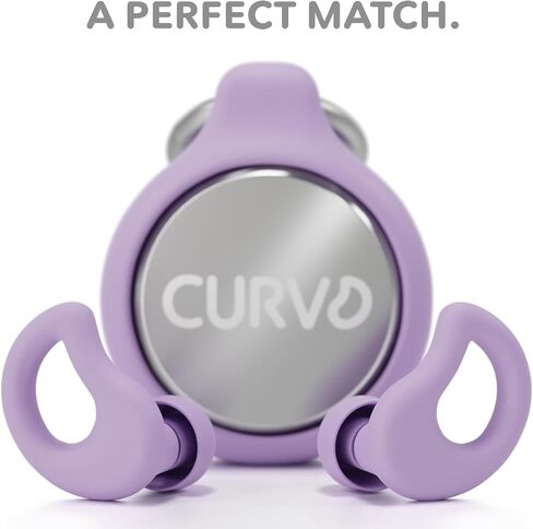 Curvd كل يوم سدادات الأذن + حزمة مقطع علبة ، سداد الأذن المثالي للنوم والسفر وحساسية الضوضاء/إلغاء + حزمة حزمة مقاومة للماء محمولة وأكمام السيليكون لمقابس الأذن (الأرجواني) in Kuwait