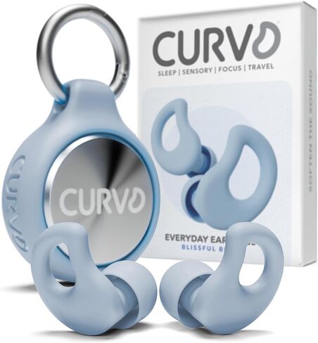 Curvd كل يوم سدادات الأذن + حزمة مقطع علبة ، سداد الأذن المثالي للنوم والسفر وحساسية الضوضاء/إلغاء + حزمة حزمة مقاومة للماء محمولة وأكمام السيليكون لمقابس الأذن (الأرجواني) in Kuwait