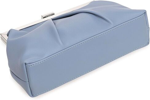 CHARMING TAILOR Faux Leather Clutch Purse Ruched PU Metal Frame Formal Evening Bag with Pearl Starp in Saudi Arabia