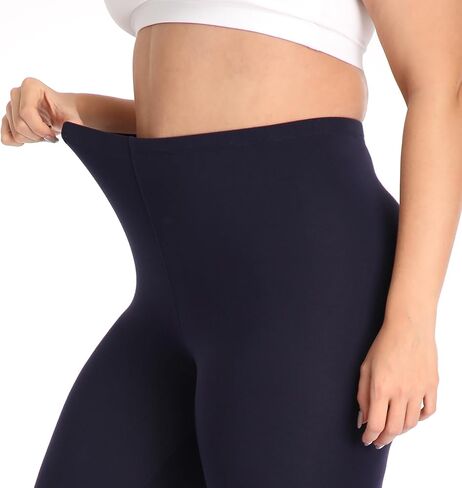 2 Pack Plus Size Leggings for Women Soft Stretchy High Waisted Tummy Control Full Length Pants for Running Workout in Saudi Arabia