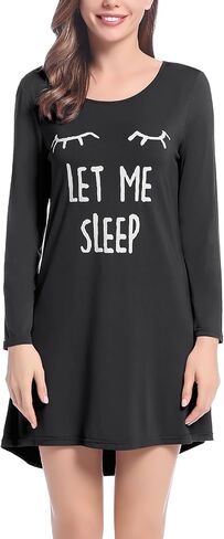 Joyaria Women's Cooling Bamboo Viscose Nightgown- Moisture-Wicking Sleep Dress for Night Sweats,Long Sleeve Knee-Length S-XXL in Saudi Arabia