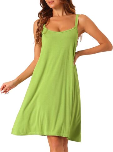 cheibear Womens Nightgown Backless Sleepwear Loose Sleep Dress Cross Back Night Dress Plus Size in Kuwait
