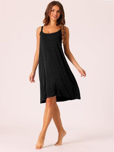 cheibear Womens Nightgown Backless Sleepwear Loose Sleep Dress Cross Back Night Dress Plus Size in Saudi Arabia