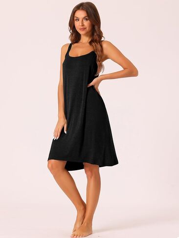 cheibear Womens Nightgown Backless Sleepwear Loose Sleep Dress Cross Back Night Dress Plus Size in Saudi Arabia