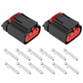 1PC 6-Pin MAF Mass Air Flow Connector Plug with 6PCS Terminals WPT-1241 MAF Sensor Connector Compatible with Ford Transit Mk7 Mk8 TDCI 31.6x18.9x24.2mm