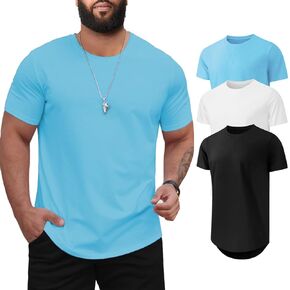 رجال 3xl-8xl 3 حزمة القمصان الكبيرة والطويلة القمصان غير الرسمية قصيرة الأكمام للرجال