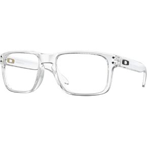 Oakley OX8100F Eyeglasses Bundle: OX 8100F 810003 Holbrook Rx A Polished Clear and Medium Black leash Accessory kit
