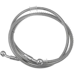 Hydraulic Brake Hose Line Pipeline, 175cm 68.9" 10mm 0.39" Braided Oil Pipe with Tube Nut Universal for Motorcycle ATV Dirt Bike Durable Stainless Steel Silver Tone with Spring