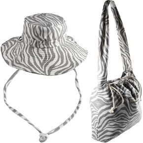 Bucket Hat and Shoulder Bag Set for Women Wide Brim Summer Beach Cap Foldable Travel Fisherman Hat ﻿