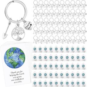 Earth Day Party Favors Tree Keychain Bulk Thank You Gift Ornament Save the Planet Accessories for 2025 Green Week