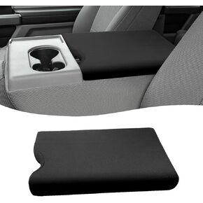 KBH Center Console Armrest Cover for 2015-2025 F150, 2017-2025 F250 F350 F450 F550, 40/20/40 Jump Seat, Middle Console Lid Protector, Polyester Fabric, Anti-Scratch, Black