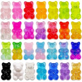 28pcs سحر حذاء الدب الصمغية لزخارف الصنادل Croc Clog ، سوار إكسسوارات أحذية النساء