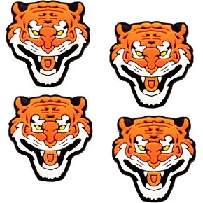 Tiger Shoe Charms; Tiger Charms for Clog Shoes Decoration Cute Animal Shoes Charm for Kids Adults Animal Lover, PVC Shoe Charm Accessories Decoration Gifts 4 Pcs