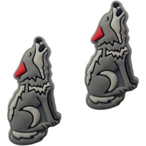 Wolf Shoe Charms - Cute Animal Decoration Charms Gift for Boys Kids Teens and Adults - Set of 2