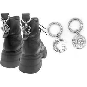 Goth Boot Heel Shoe Charms, DIY Shoe Accessory Keychain Bag Decorations with Spring Ring for Girls Women
