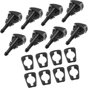 Car Windshield Washer Nozzle Wiper Spray Jet Fit for Dodge for RAM 1500 2500 3500 2009-2010 4805742AB/5113049AA/55077460AA - Pack of 16 Black Item Replacement