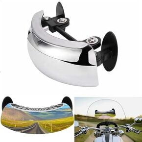 Motorcycle Rearview Mirror, Wide Angle Rearview Mirror for Motorbike,180 Ultra Wide Angle Central Windscreen Mount Universal, Compatible with Motorcycle, ATV/UTV, Scooter, Car