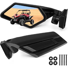 LIYYOO UTV Mide Mirrors - 1.75"-2" Roll Bar, 360° Full Adjustment, Shatterproof Glass Design | Compatible with Polaris RZR, Kawasaki Mule, Teryx, Honda Pioneer SXS, Yamaha YXZ