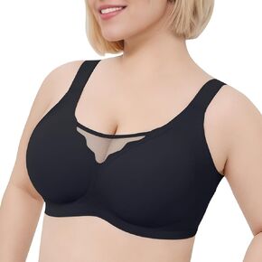 PoseFree Wireless Bras for Women Full Coverage No Underwire Supportive Seamless Back Fat Smoothing Padded Push Up Bra