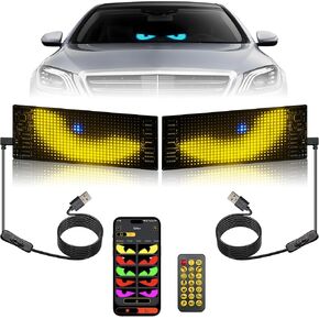 15inx4in Devil Eyes Light for Cars, Programmable LED Eyes, Flexible LED Display Sign for Car Windows, Suitable for Car, Pickup,Small & Medium Trucks