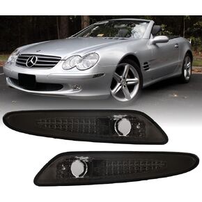 USR DEPO 03-06 R230 SL Class AMG Smoke Bumper Side Marker Lights Assembly Set (Left + Right) Compatible For 2003-2006 Mercedes Benz R230 SL Class AMG