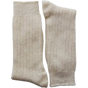 YUN Men's Natural Pure 100% Wool Warm Boot Winter Socks Traditional Cream (3-Pairs)